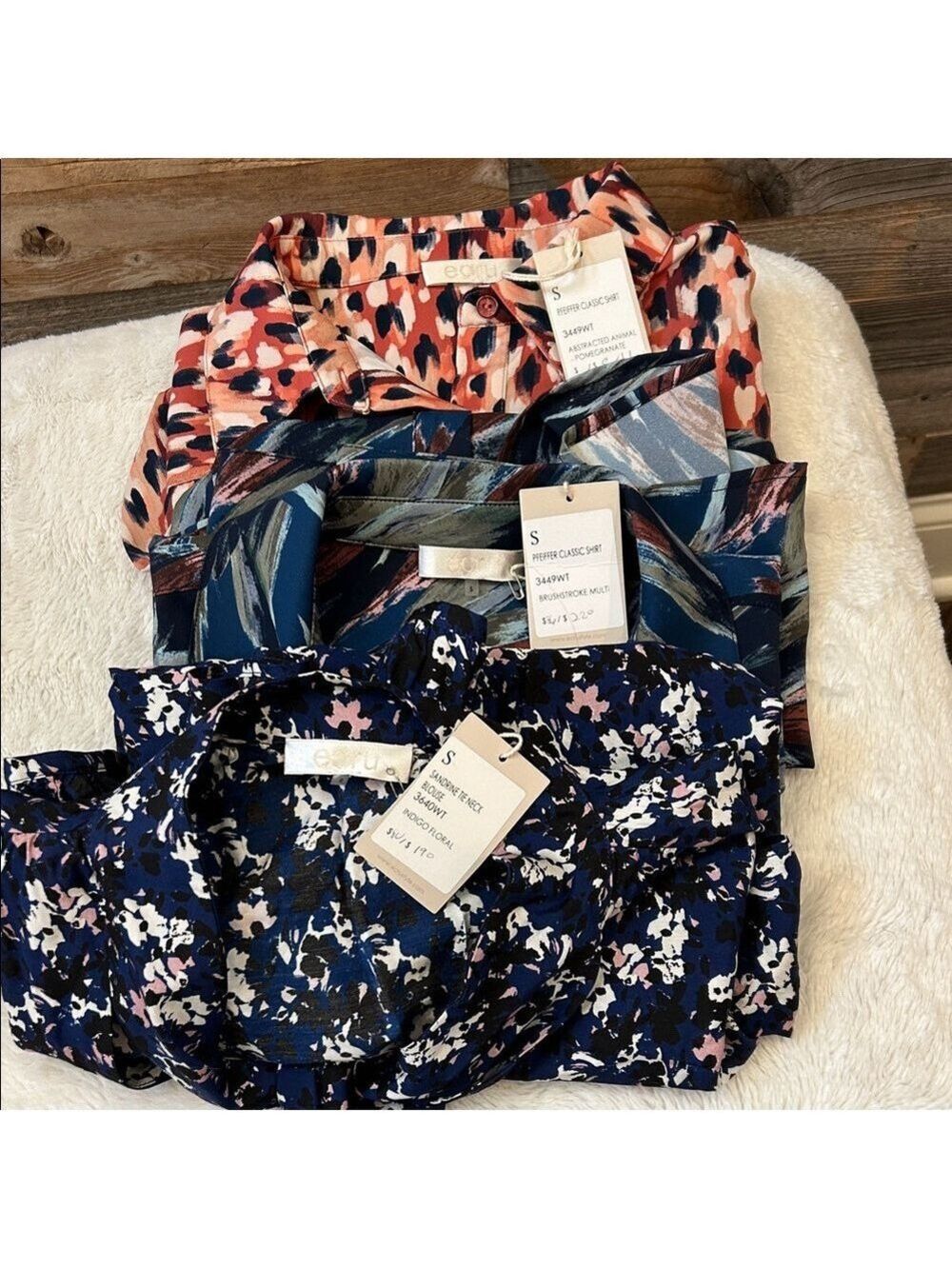 Ecru 3 Shirt Bundle Button Down Long Sleeve Size Small NWT